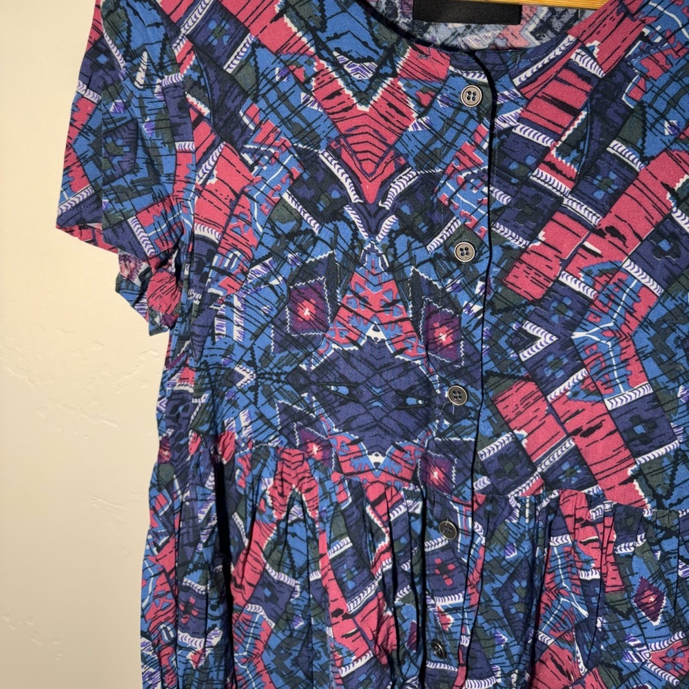 🌺🌸 Women’s UO Pleated Tribal ButtonUp Mini Dress - Picture 12 of 12